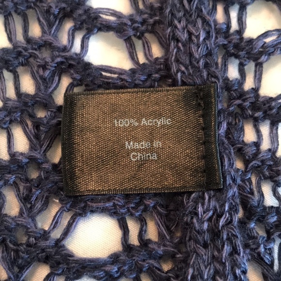 Lane Bryant Open Stitch Open Front Crochet Knit Navy Blue Cardigan Size 26/28 - Picture 7 of 12